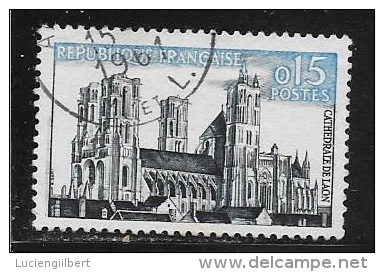 N° 1235 FRANCE - OBLITERE  -  CATHEDRALE DE LAON  -  1960 - Usados