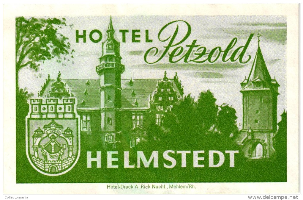 21 HOTEL Labels DEUTSCHLAND GERMANY ALLEMAGNE Ulm Hamburg ILsenburgPorta Helmstedt Neubrandenburg Lindau WAREMUNDE