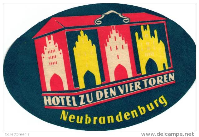 21 HOTEL Labels DEUTSCHLAND GERMANY ALLEMAGNE Ulm Hamburg ILsenburgPorta Helmstedt Neubrandenburg Lindau WAREMUNDE