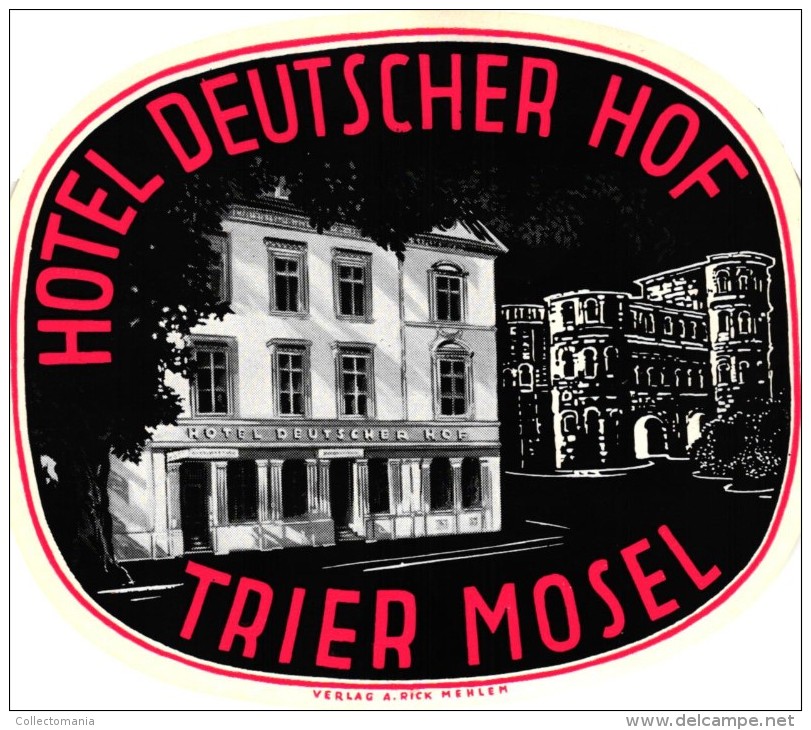 21 HOTEL Labels DEUTSCHLAND GERMANY ALLEMAGNE Ulm Hamburg ILsenburgPorta Helmstedt Neubrandenburg Lindau WAREMUNDE