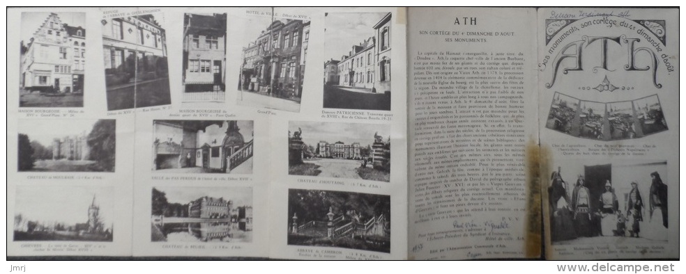 ATH Foldaire Dépliant Publicitaire émis Par La Ville D'ath En 1937 Goliath , Ambiorix , Samson , Mme Goliath , ... - Ath