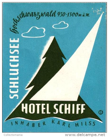 22 HOTEL Labels DEUTSCHLAND GERMANY MULHEIM Schluchsee RUDESHEIM Hamburg Garmisch Heidelberg - Hotelaufkleber