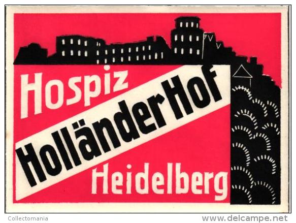 22 HOTEL Labels DEUTSCHLAND GERMANY MULHEIM Schluchsee RUDESHEIM Hamburg Garmisch Heidelberg