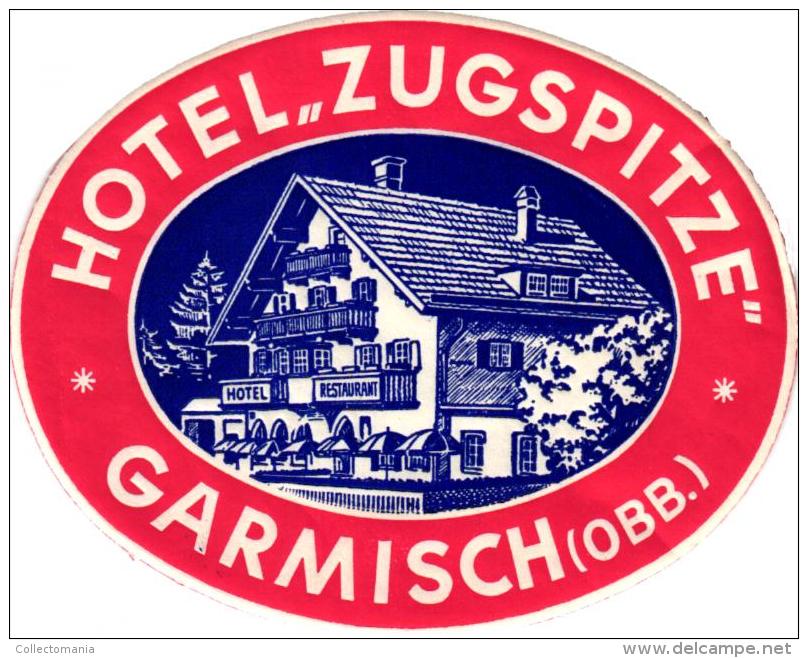 22 HOTEL Labels DEUTSCHLAND GERMANY MULHEIM Schluchsee RUDESHEIM Hamburg Garmisch Heidelberg