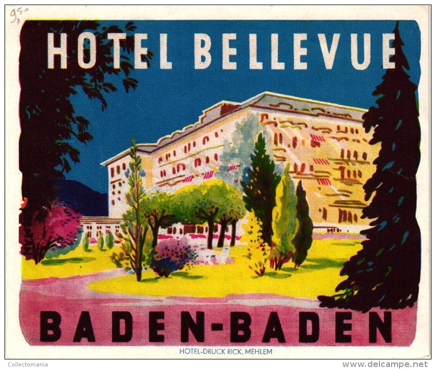 22 HOTEL Labels DEUTSCHLAND GERMANY MULHEIM Schluchsee RUDESHEIM Hamburg Garmisch Heidelberg