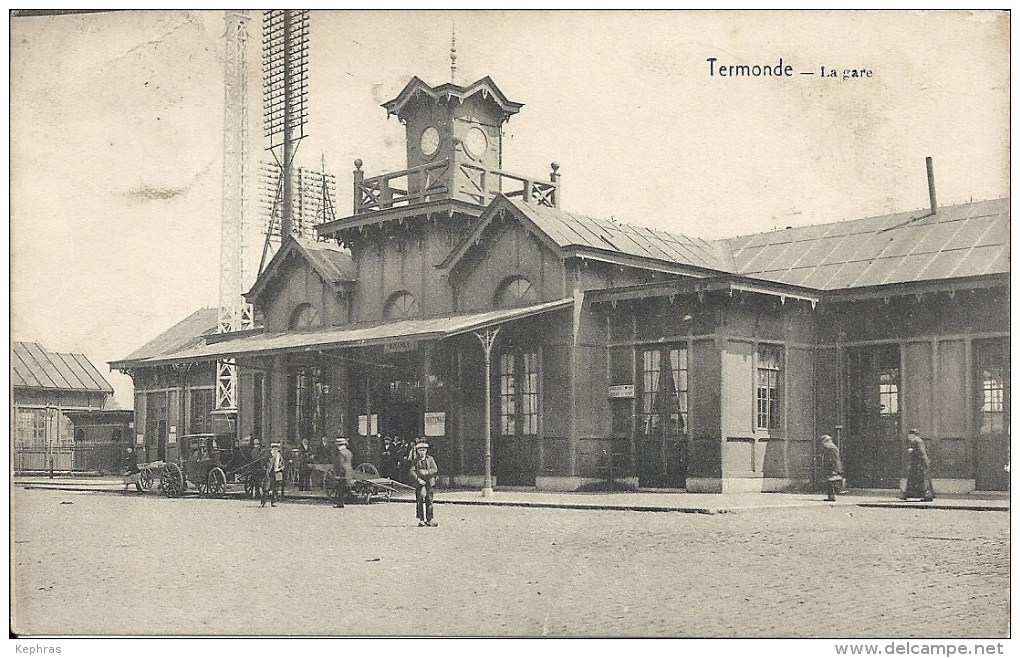 TREMONDE : La Gare - RARE VARIANTE - Cachet De La Poste 1914 - Dendermonde