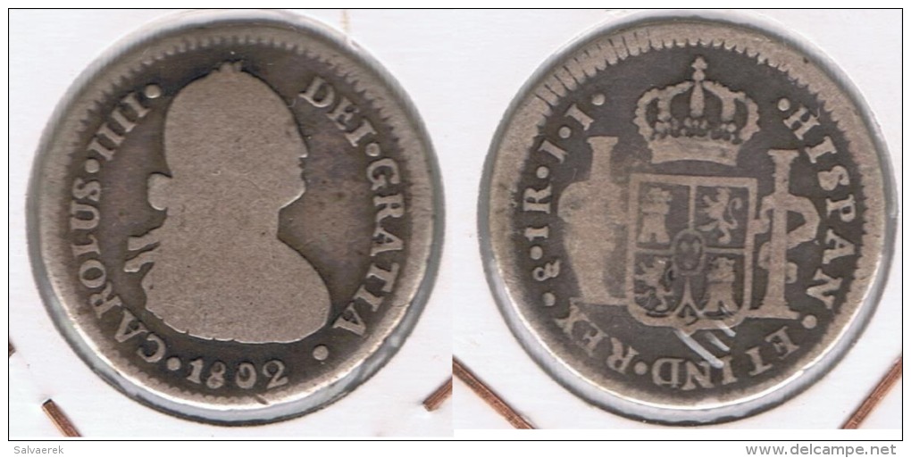 CHILE ESPAÑA CARLOS IIII REAL  SANTIAGO 1802 PLATA SILVER  T - Chile