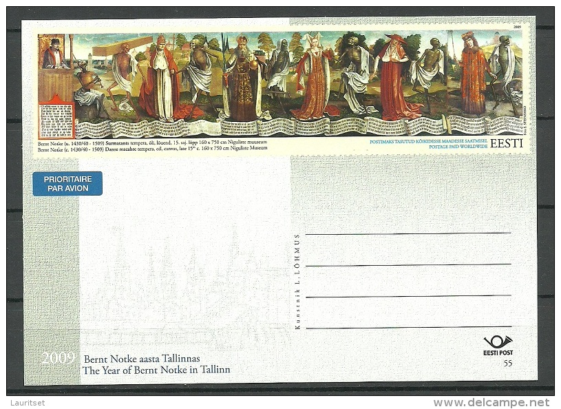 Estland Estonia 2009 Ganzsache Postal Stationery No 55 Bernt Notke Kunst Gemälde Malerei - Religieux