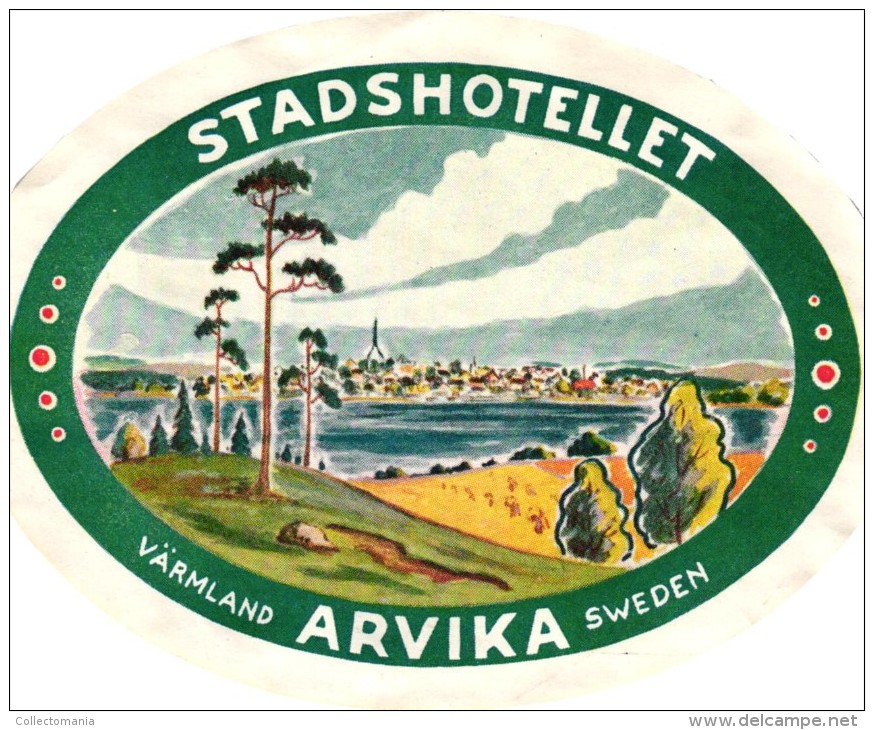 10 SWEDEN SUEDE SVERIGE NORRKOPING FJALLNAS TRANAS JONKOPING UPPSALA ARVIKA YSTAD SKELLEFTEA - Hotel Labels