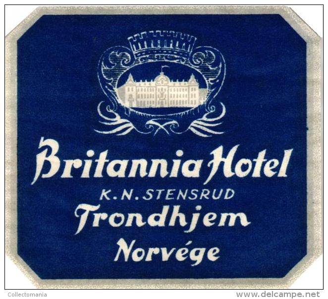 13 HOTEL Labels NORWAY NORVEGE Hamar Nesbyen Balestrand Trondhjem GJOVIK Oslo Bergen Molde