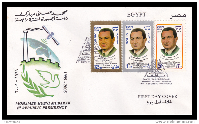 Egypt - 1999 - FDC - ( X President Mubarak, Pres. Hosni Mubarak, 4th Term. ) - Covers & Documents