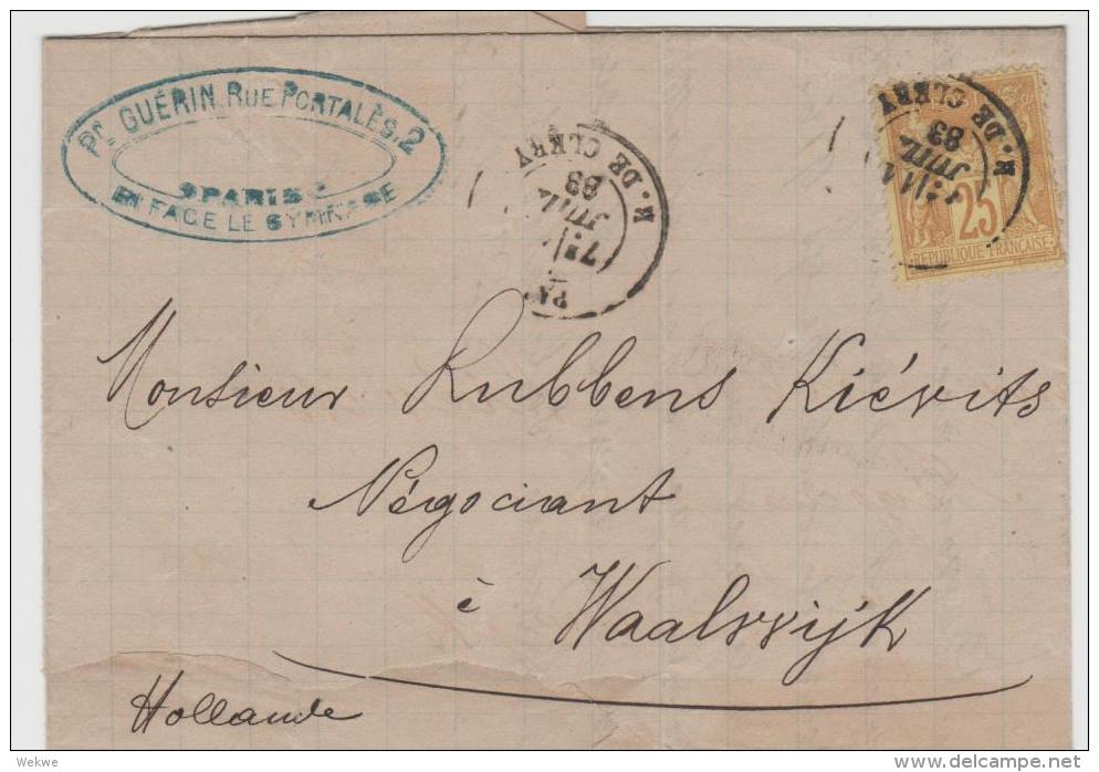 FS143 / FRANKREICH -  Allegorieausgabe Von 1879 Auf Brief Nach Holland - 1876-1898 Sage (Type II)