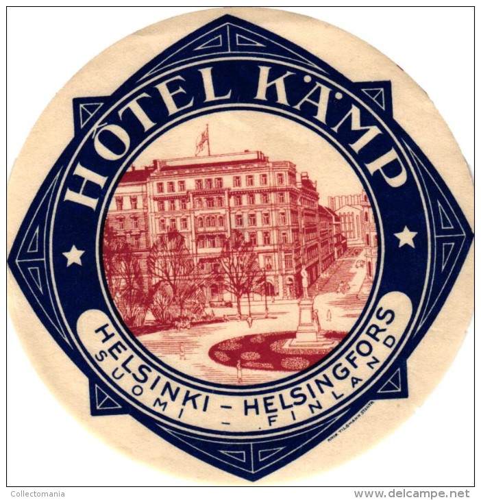 7 HOTEL Labels FINLAND FINLANDE Helsinki Suomi Tampere DANMARK Copenhagen