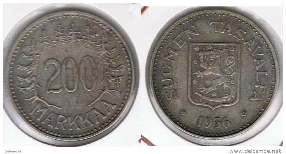 FINLANDIA 200 MARKKAA 1956 PLATA SILVER T - Finlandia