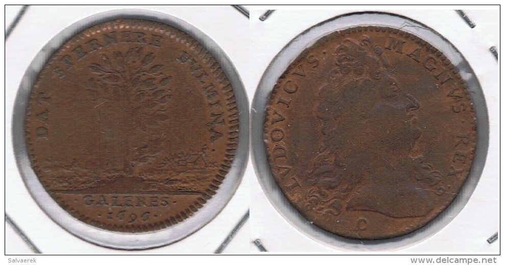 FRANCIA FRANCE LOUIS XIV C TOKEN 1696 T BONITA RARA - Otros & Sin Clasificación