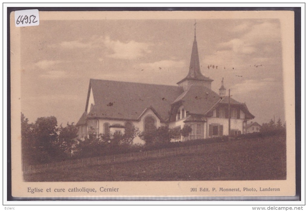 CERNIER - EGLISE ET CURE - TB - Cernier