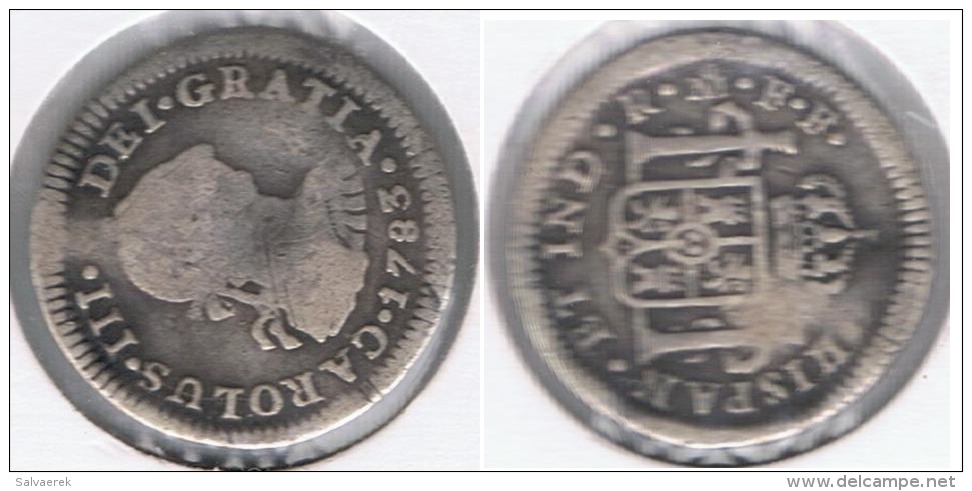 MEXICO CARLOS III MEDIO REAL 1783 PLATA SILVER T - Mexiko