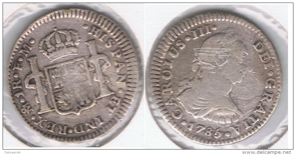 MEXICO CARLOS III REAL 1785 PLATA SILVER T - México