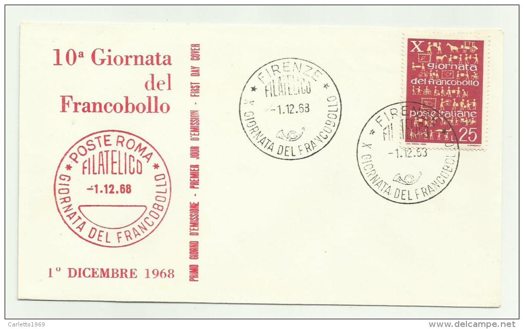 10 GIORNATA DEL FRANCOBOLLO 1 DICEMBRE 1968 - Other & Unclassified