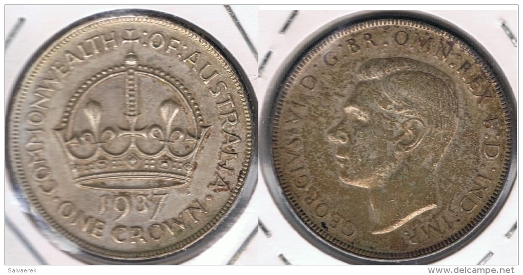 AUSTRALIA R.U. INGLATERRA JORGE VI CROWN 1837 PLATA SILVER  T - Otros & Sin Clasificación