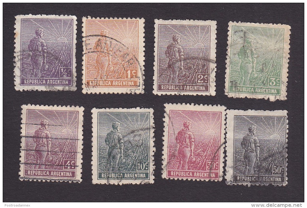 Argentina, Scott #179-184, 187-188, Used, Agriculture, Issued 1911 - Used Stamps