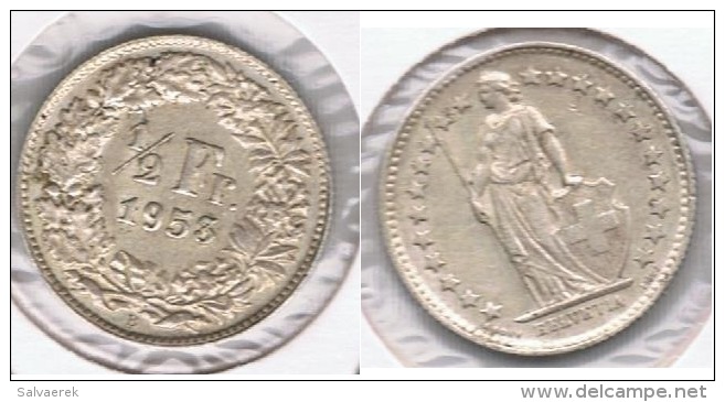 SUIZA MEDIO FRANC 1953 PLATA SILVER T - Otros & Sin Clasificación