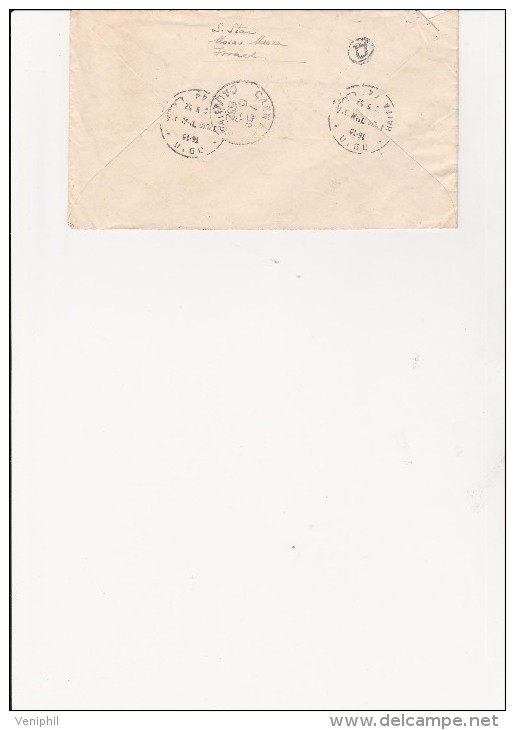 ISRAEL - LETTRE RECOMMANDEE AFFRANCHIE N° 41 X 2 + N° 42 + N° 42 A  ANNEE 1952 - Briefe U. Dokumente