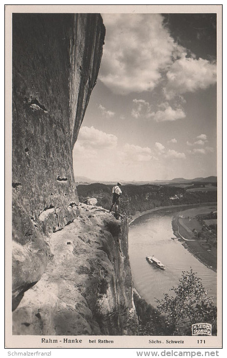 Seidel AK Rahmhanke Rathen Kletterstiege Kletterer Aussicht Felsen Sächsische Schweiz Bei Wehlen Königstein Schmilka - Bastei (sächs. Schweiz)