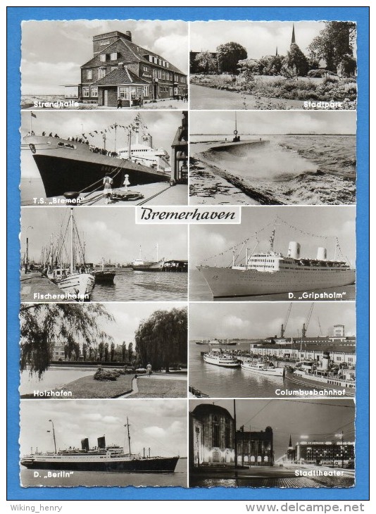 Bremerhaven - S/w Mehrbildkarte 9 - Bremerhaven