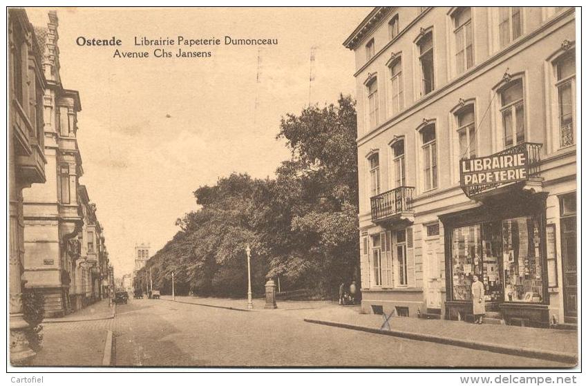 OOSTENDE-LIBRAIRIE PAPETERIE DUMONCEAU-AV. CHS JANSENS-ZELDZAAM-VERZONDEN 1933 - Oostende