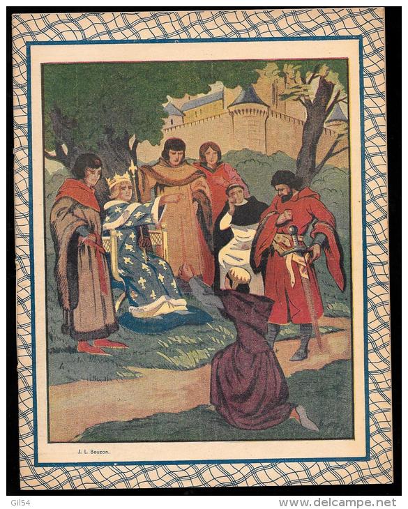 Cahier D'école Ancien Illustré   Année 1938 -    Saint Louis Rend La Justice  -  VIFG0305 - Protège-cahiers