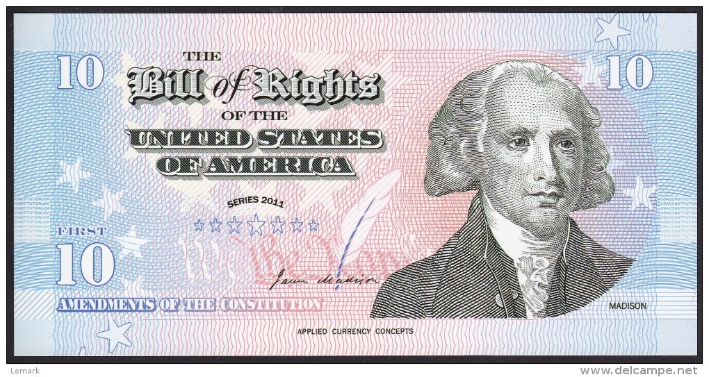 USA  10 Bill Of Right Of The United States Of America  UNC - Other - America