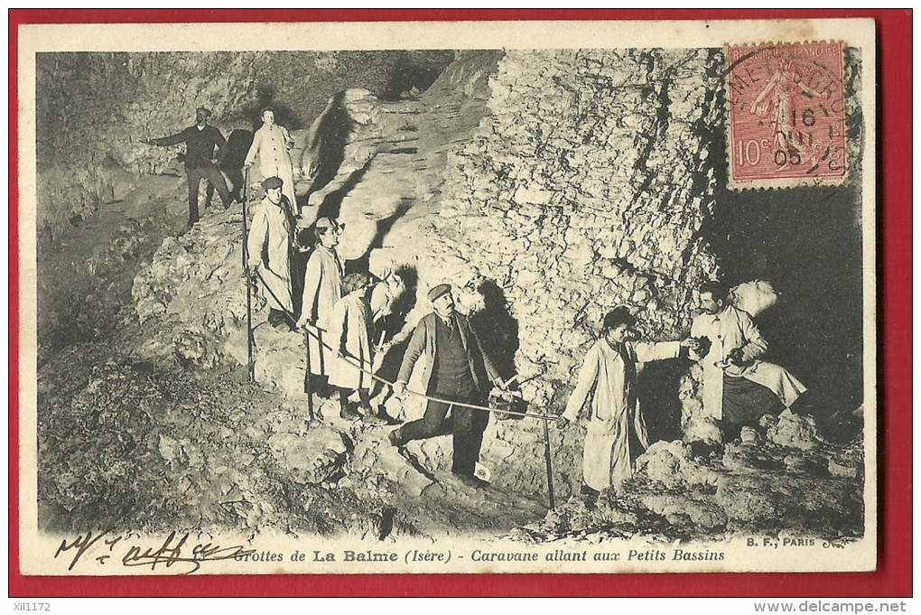 MBG-23  Grottes De La Balme. Isère, Caravane Allant Aux Petits BAssins. Affranchissement Frontal 1905 - La Balme-les-Grottes