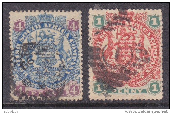 Southern Rhodesia : 1896-7, 4d, 1/=,used - Northern Rhodesia (...-1963)