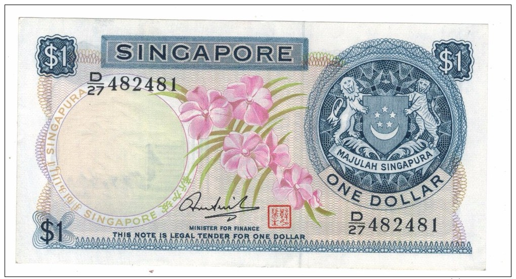 Singapore, 1 Dollar AUNC. - Singapore