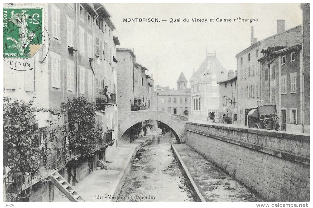 Montbrison (Loire) - Quai Du Vizézy Et Caisse D´Epargne - Edition Mertens Et Jabouley - Montbrison