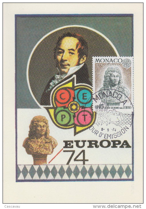 Carte  Maximum  1er  Jour   MONACO   EUROPA   Le  Roi  De  ROME    1974 - 1974