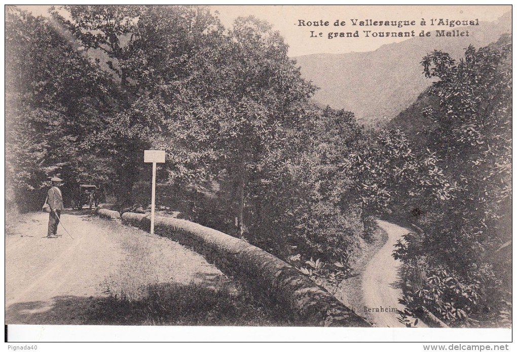 Cp , 30 , VALLERAUGUE , Route De Valleraugue à L'Aigoual , Le Grand Tournant De Mallet - Valleraugue