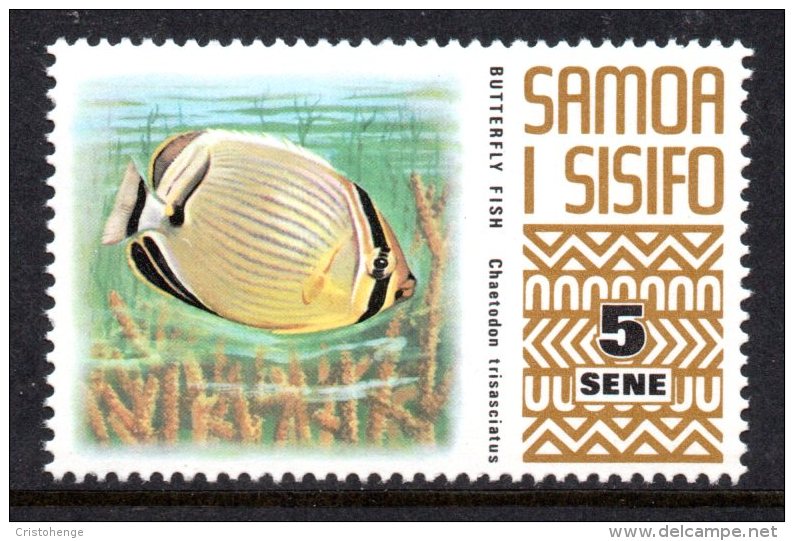 Samoa 1972-76 Wildlife Definitives - 5s Melon Butterfly Fish MNH - Samoa