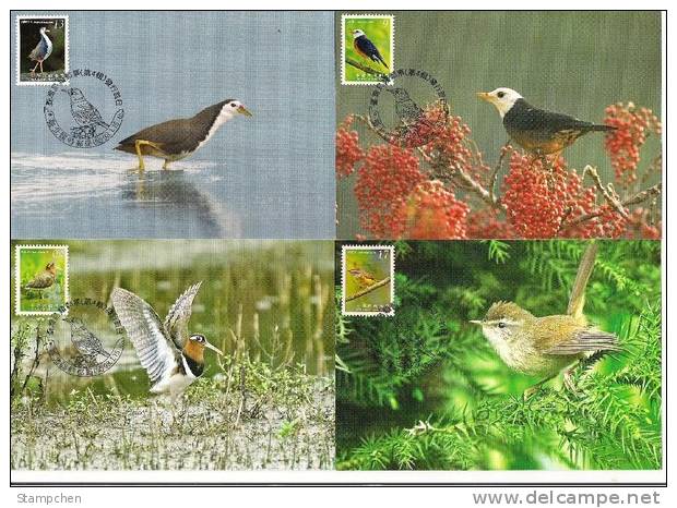 Maxi Cards 2009 Taiwan Birds Series Stamps (IV) Bird Resident Fauna - Maximumkarten