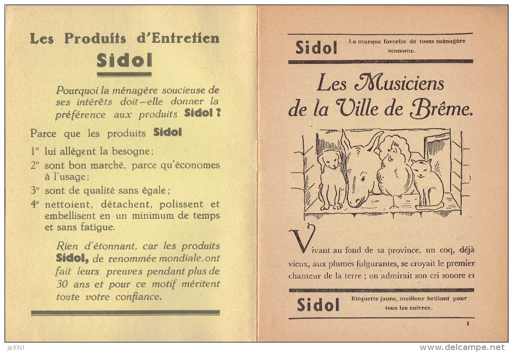 Sidol Les Musiciens De La Ville De Brême (16 Pages Avec Pubs TrèsJumbo, Poliac, Noaro, Kanda, Lodix, Mott-Ex, Fly-Ex) - Publicités