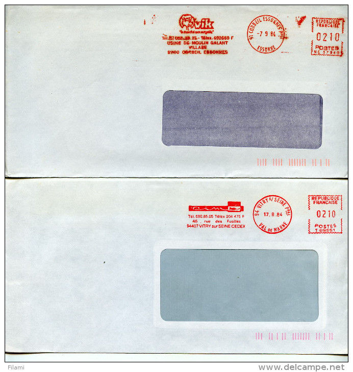 EMA,flamme Faune,animaux,félin,lion De Flandre,renard,guépard Ou Jaguar,lettre 1984-6,Peugeot,Koenigsbier,lot 15 Envelop - Félins