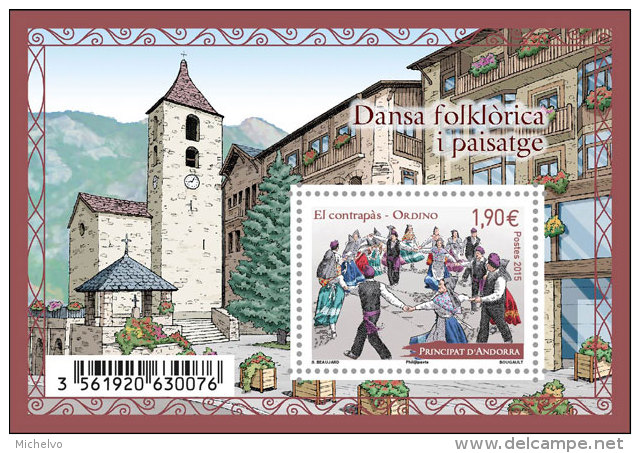 Andorre 2015 - Yv N° 771 ** - Bloc Dansa Folklorica - El Contrapàs - Ordino (Mi N° BL 12) - Ongebruikt
