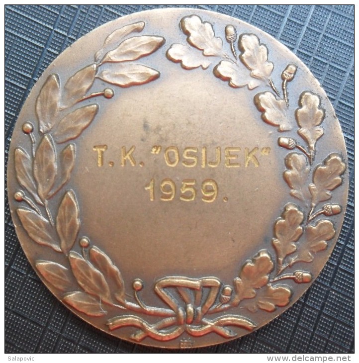 MEDAL TENNIS 1959 T.K. OSIJEK - Sonstige & Ohne Zuordnung