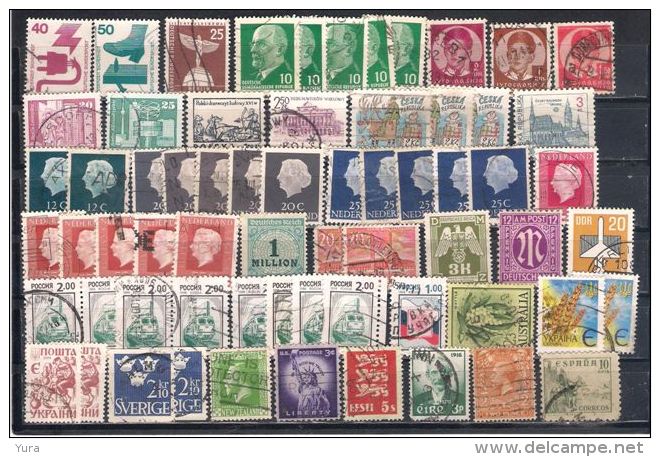 Lot 150 World 8 Scans  394 Different Mainly Small Size - Mezclas (max 999 Sellos)