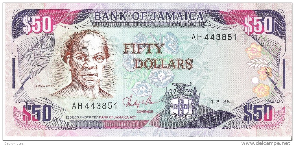 Jamaica - Pick 73a - 50 Dollars 1988 Unc - Giamaica