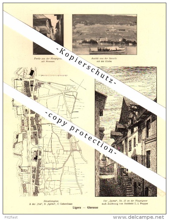 Photographien / Ansichten , 1917 , Ligerz / Gléresse , Biel , Prospekt , Fotos , Architektur !!! - Gléresse