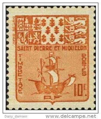 SAINT PIERRE ET MIQUELON - YT TAXE 67 NEUF - ARMOIRIES (1957) - Timbres-taxe