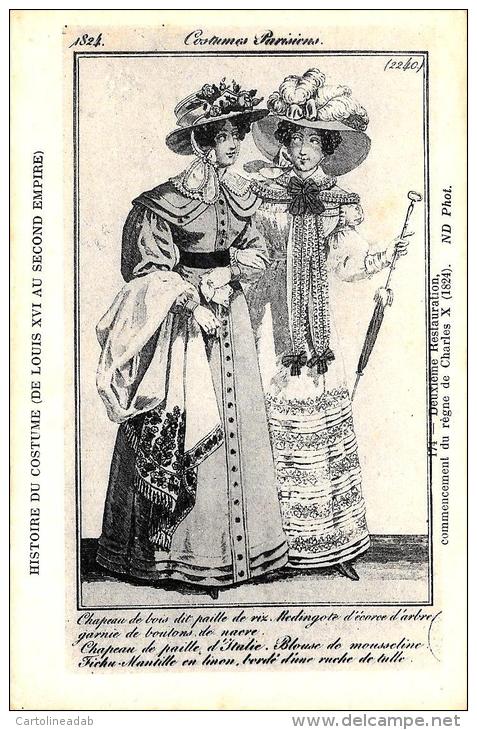 [DC4095] CARTOLINA - HISTORIE DU COSTUME - COSTUMES PARISIENS - Viaggiata 1919 - Old Postcard - Kostums