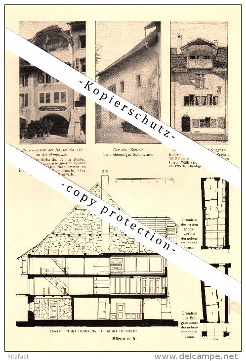 Photographien / Ansichten , 1917 , Büren An Der Aare , Prospekt , Fotos , Architektur !!! - Büren An Der Aare